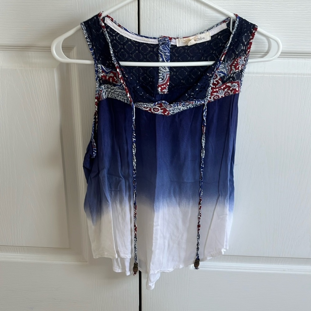 Rewind red/white/blue tank top adult S
